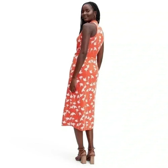 NWT Women's Collared Sleeveless Ginkgo Cherry Tomato Sweaterknit Midi Wr… - Picture 6 of 9